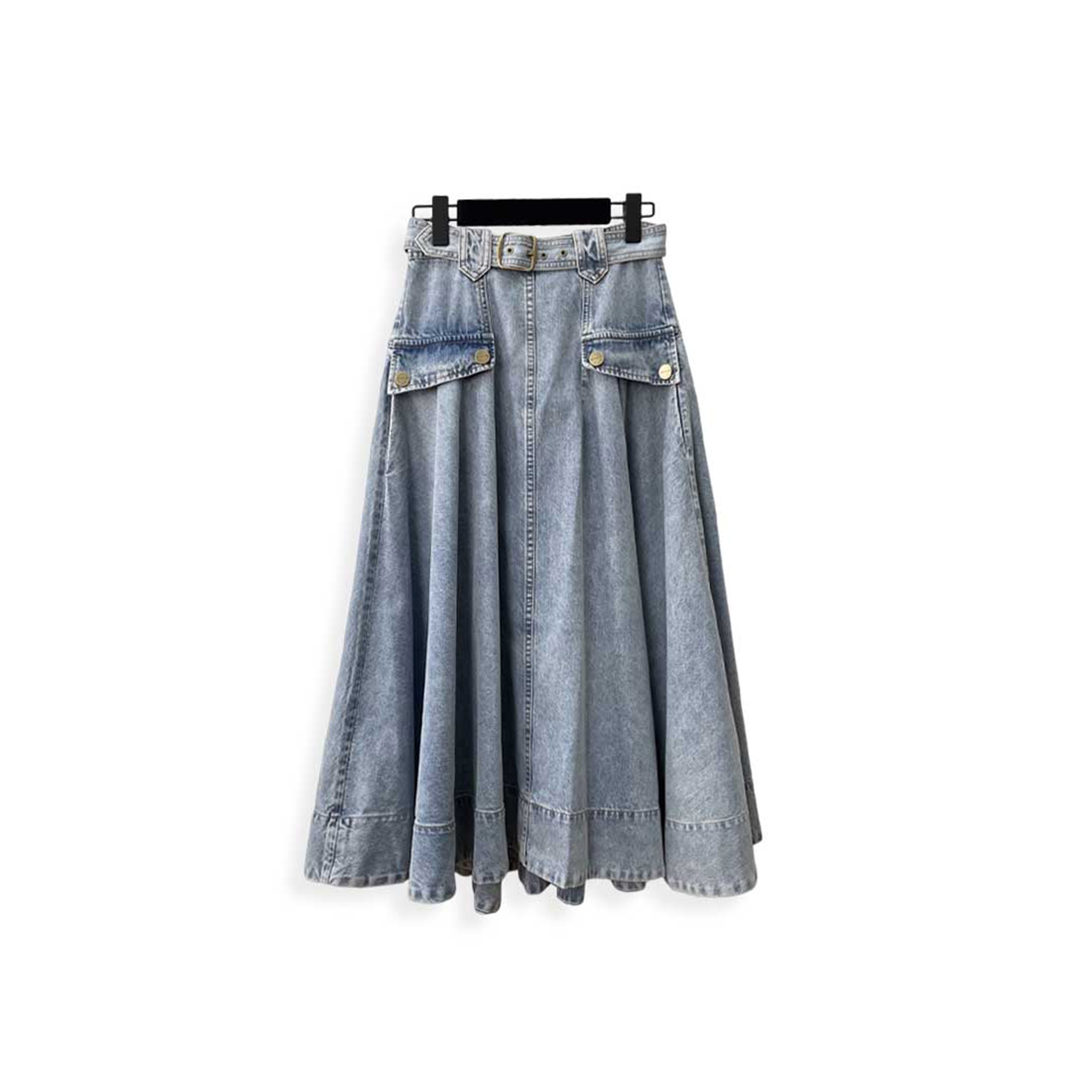 ZIMMERMANN DENIM UTILITY MIDI SKIRT 8637SS26R  